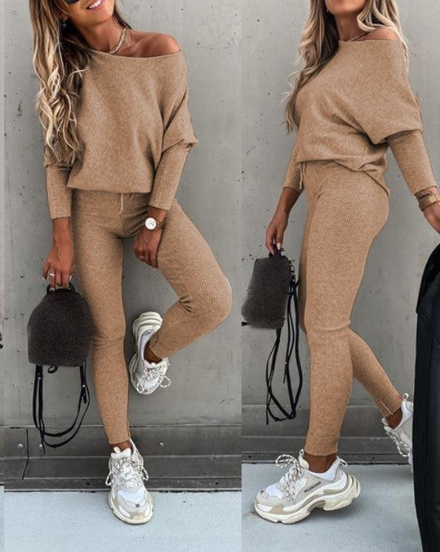 Women's off the shoulder casual suit