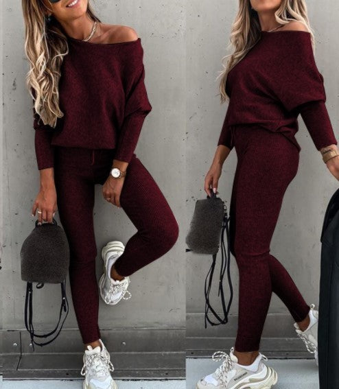 Women's off the shoulder casual suit
