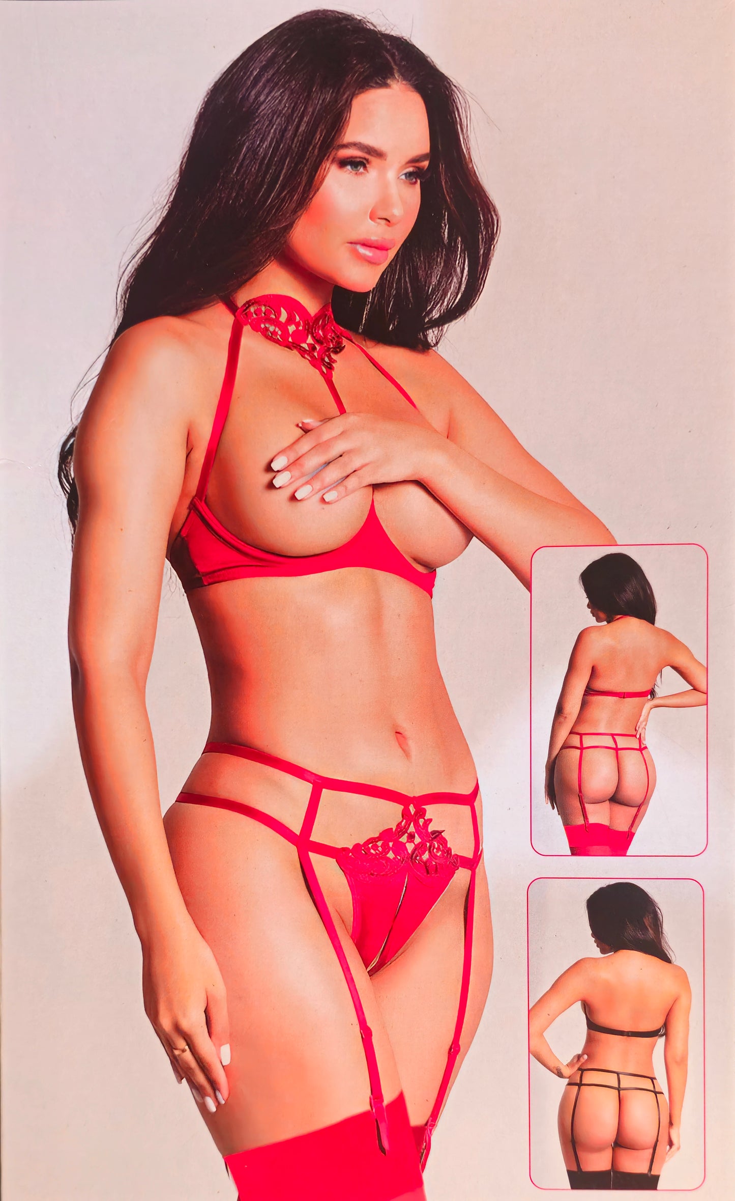 Lingerie-Set „Scarlet Temptation“ – Leidenschaft in jeder Linie - MADAME GONGO