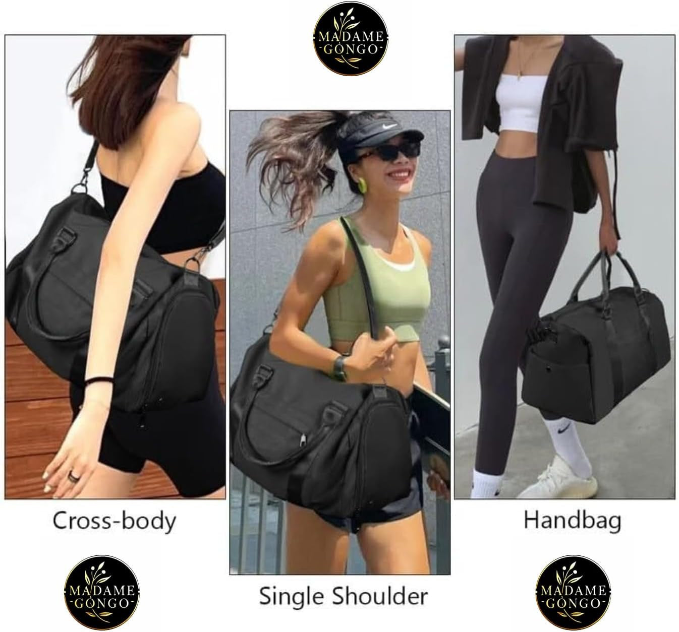 Sport & Reisetasche Schwarz, Sport Duffel Bag Mit Schuhfach & Nass Fach, Wasserdichte Sporttasche, Große Gepäcktasche Für Teenies, Herren & Damen, Fitness, Urlaub & Reisen