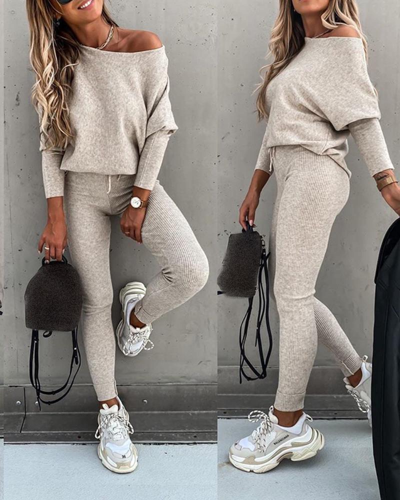 Women's off the shoulder casual suit