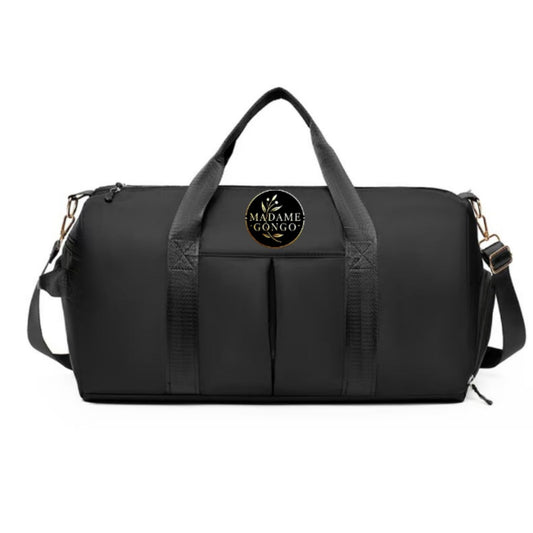 Sporttasche & Reisetasche Schwarz für Damen, Herren, Teenager, Schuhfach, Nassfach, Wasserdichte Duffel Bag,  Große Fitnesstasche, Urlaub Wochenendtrips, Fitness & Reisen - Trainingstasche, Gym Bag