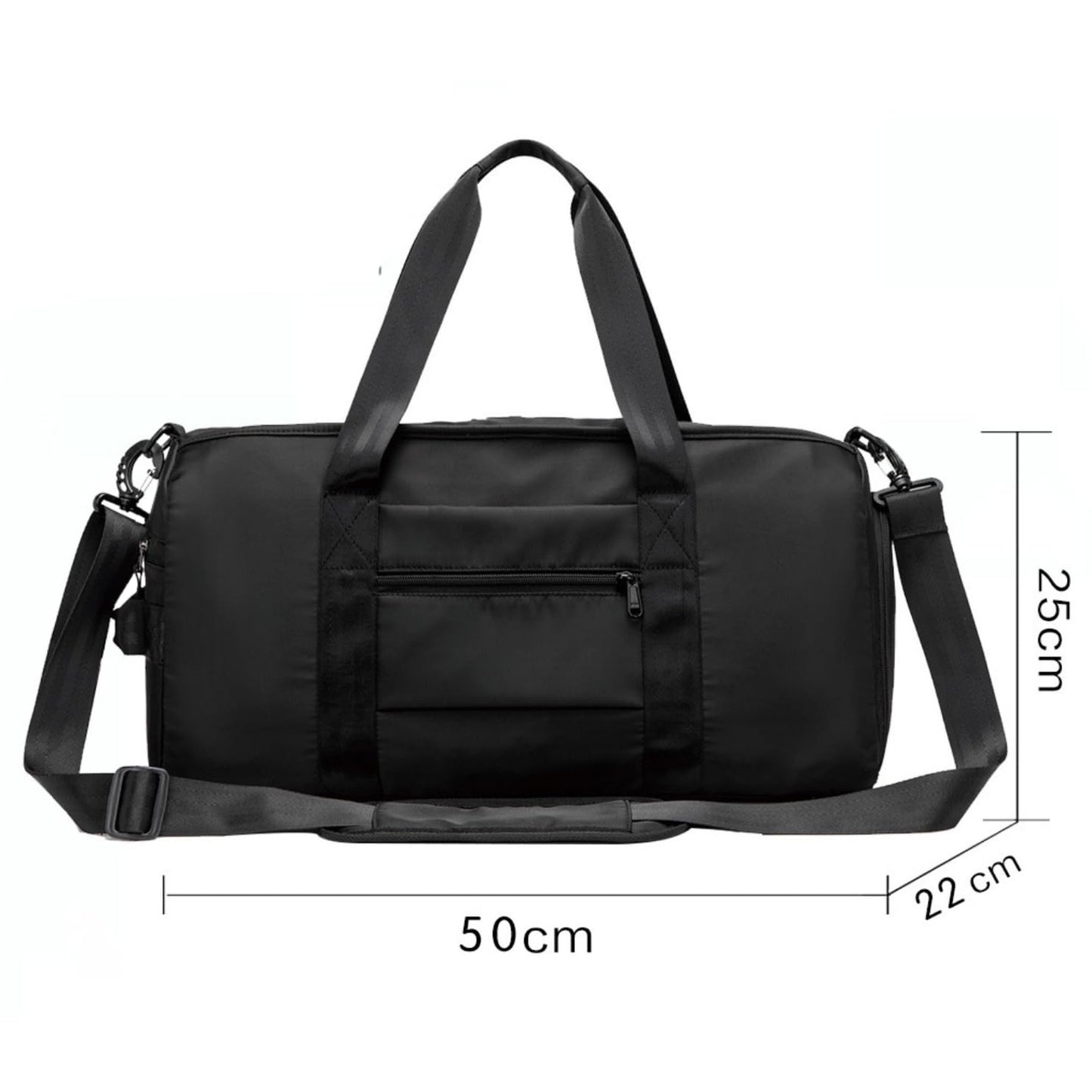 Sporttasche & Reisetasche Schwarz für Damen, Herren, Teenager, Schuhfach, Nassfach, Wasserdichte Duffel Bag,  Große Fitnesstasche, Urlaub Wochenendtrips, Fitness & Reisen - Trainingstasche, Gym Bag